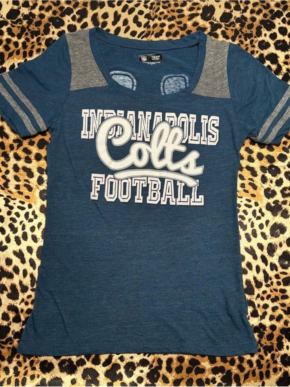 Team Apparel Indianapolis Colts Football Glittery Fitted T Shirt